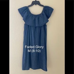Faded Glory off or on shoulder denim dress